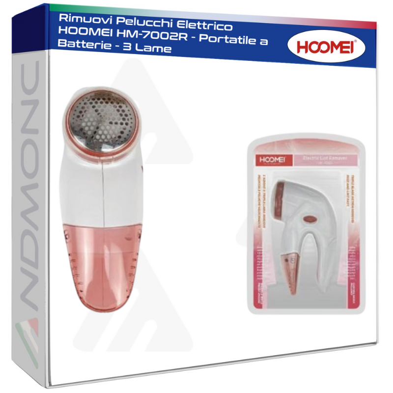 Rimuovi Pelucchi Elettrico HOOMEI HM-7002R - Portatile a Batterie - 3 Lame