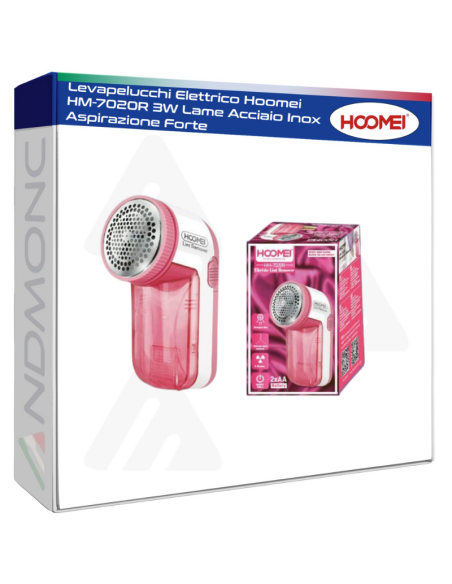 Levapelucchi Elettrico Hoomei HM-7020R 3W Lame Acciaio Inox Aspirazione Forte