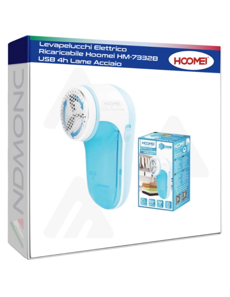 Levapelucchi Elettrico Ricaricabile Hoomei HM-7332B USB 4h Lame Acciaio