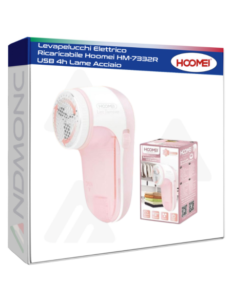 Levapelucchi Elettrico Ricaricabile Hoomei HM-7332R USB 4h Lame Acciaio