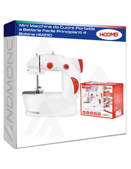 Mini Macchina da Cucire Portatile a Batterie Facile Principianti 4 Bobine HM2110