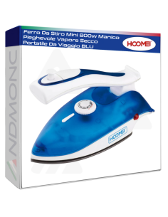 Ferro Da Stiro Mini 800w Manico Pieghevole Vapore Secco...