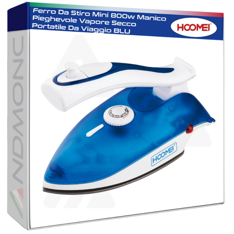Ferro Da Stiro Mini 800w Manico Pieghevole Vapore Secco Portatile Da Viaggio BLU