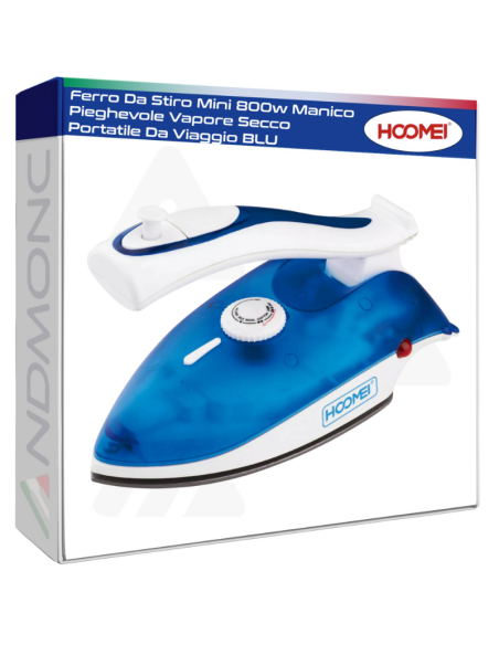 Ferro Da Stiro Mini 800w Manico Pieghevole Vapore Secco Portatile Da Viaggio BLU