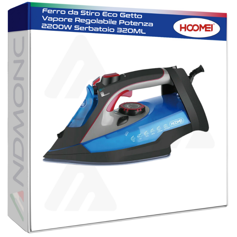 Ferro da Stiro Eco Getto Vapore Regolabile Potenza 2200W Serbatoio 320ML HM-3895