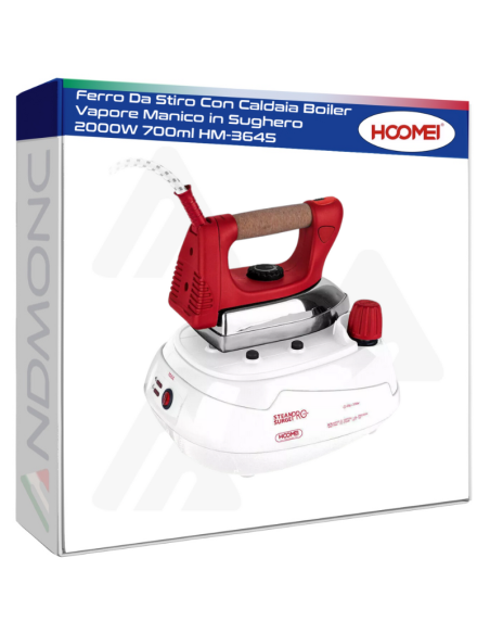 Ferro Da Stiro Con Caldaia Boiler Vapore Manico in Sughero 2000W 700ml HM-3645