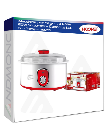 Macchina per Yogurt a Casa 20W Yogurtiera Capacita 1.5L con Temperatura