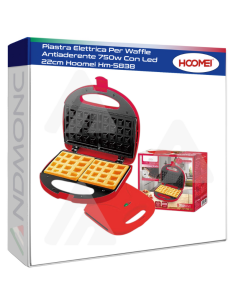 Piastra Elettrica Per Waffle Antiaderente 750w Con Led...
