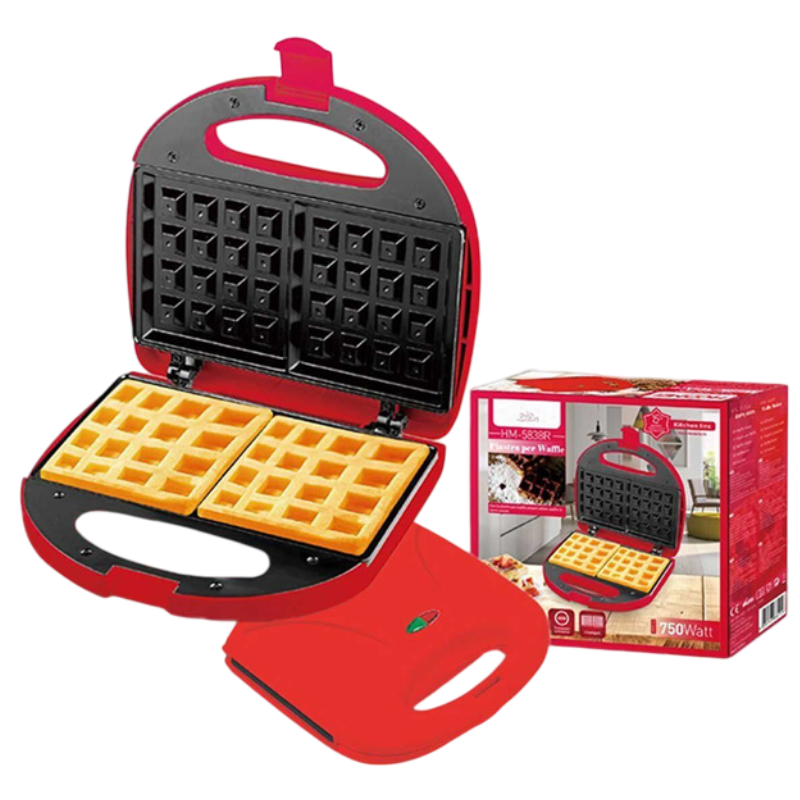 Piastra Elettrica Per Waffle Antiaderente 750w...