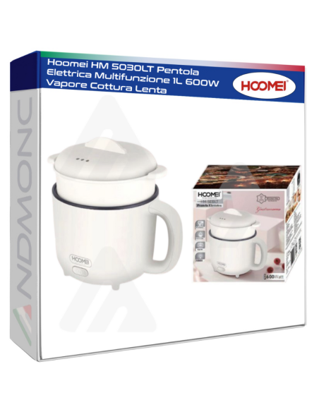 Hoomei HM 5030LT Pentola Elettrica Multifunzione 1L 600W Vapore Cottura Lenta