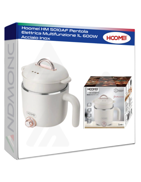 Hoomei HM 5010AF Pentola Elettrica Multifunzione 1L 600W Acciaio Inox