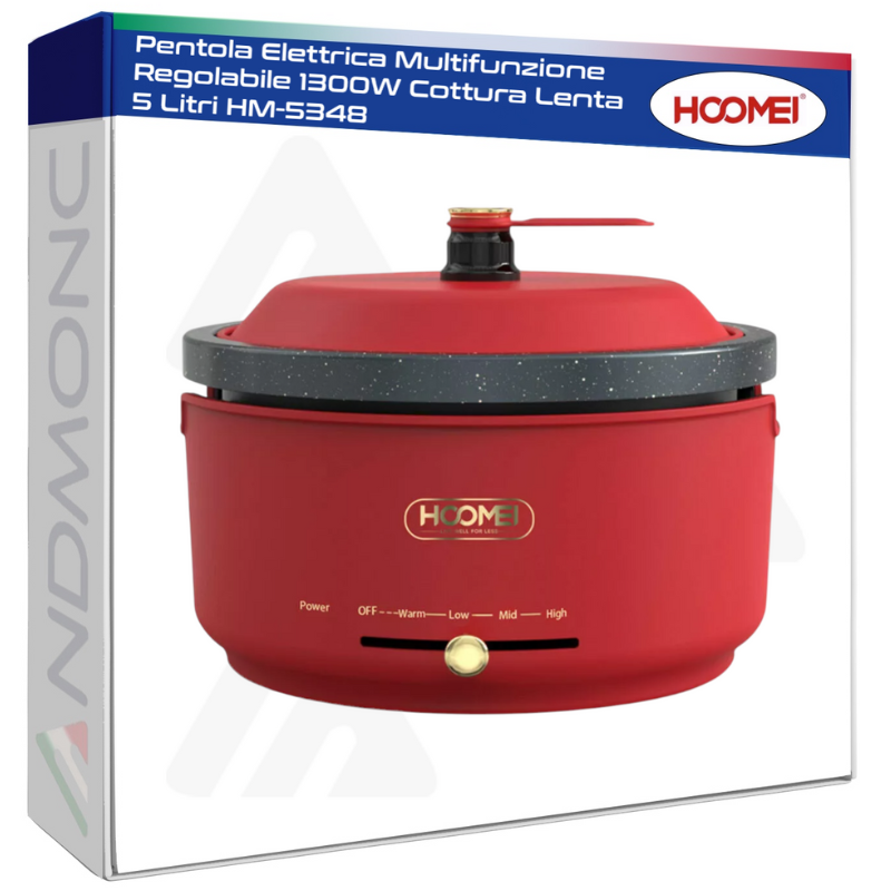Pentola Elettrica Multifunzione Regolabile 1300W Cottura Lenta 5 Litri HM-5348
