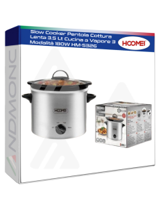 Slow Cooker Pentola Cottura Lenta 3.5 Lt Cucina a Vapore...