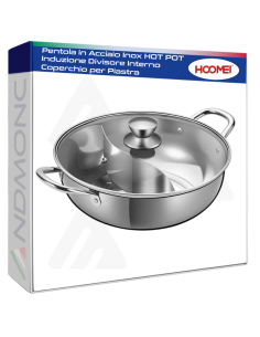 Pentola in Acciaio Inox HOT POT Induzione Divisore...