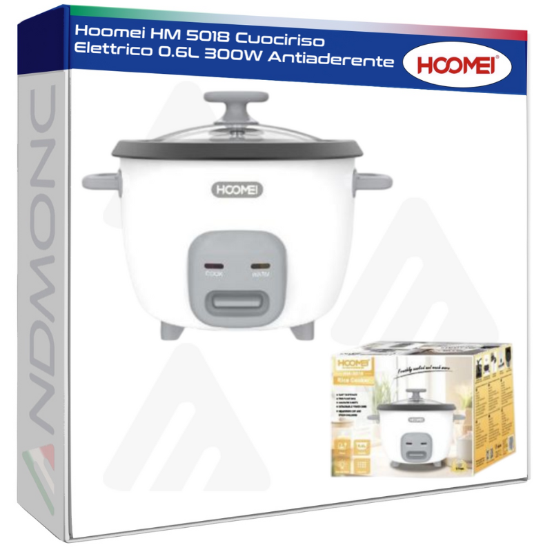 Hoomei HM 5018 Cuociriso Elettrico 0.6L 300W Antiaderente