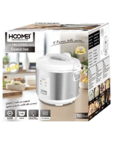 Hoomei HM 5318SL Cuociriso Elettrico 1.8L 700W Antiaderente