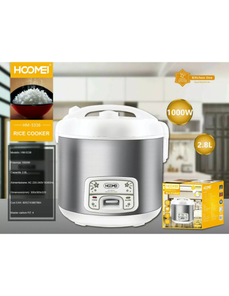 Cuociriso Elettrico Hoomei HM-5336 2.8L 1000W Antiaderente Mantiene Caldo