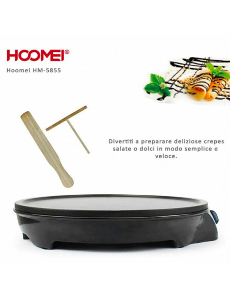 Crepiera Piastra Elettrica per Crepes Piadine Ripiene Dolci Salate 1200W HM-5855