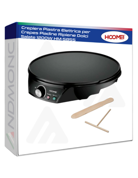 Crepiera Piastra Elettrica per Crepes Piadine Ripiene Dolci Salate 1200W HM-5855