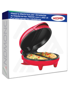Piastra Elettrica per Omelette Antiaderente 750W con LED...