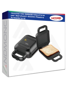 Hoomei HM 5882B Macchina per Sandwich 600W Piastre...