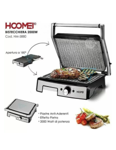 Piastra Elettrica 2000W Bistecchiera Regolabile con... 2