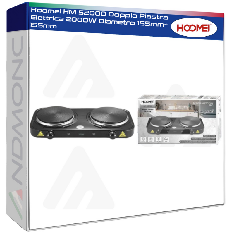 Hoomei HM S2000 Doppia Piastra Elettrica 2000W Diametro 155mm+155mm
