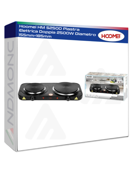 Hoomei HM S2500 Piastra Elettrica Doppia 2500W Diametro 155mm+185mm