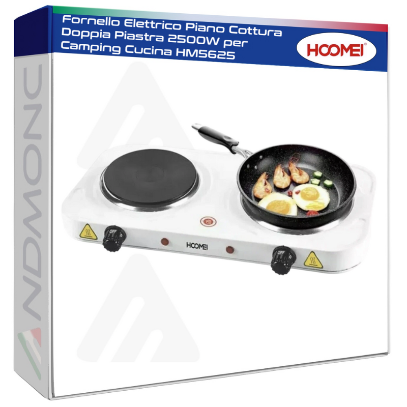 Fornello Elettrico Piano Cottura Doppia Piastra 2500W per Camping Cucina HM5625