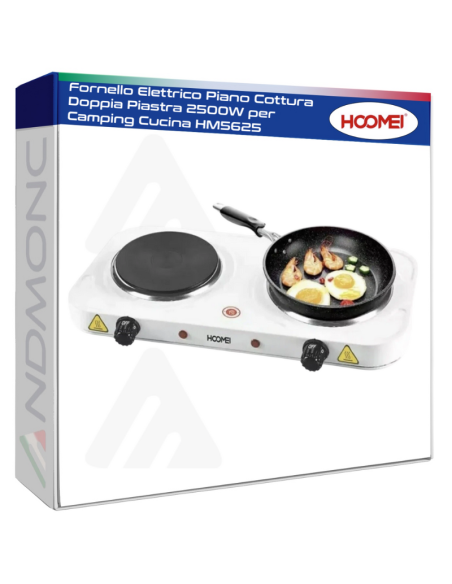 Fornello Elettrico Piano Cottura Doppia Piastra 2500W per Camping Cucina HM5625