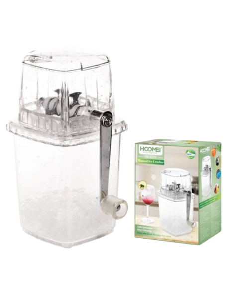 HOOMEI HM-6315 Tritaghiaccio Manuale 1.25L BPA Free Acciaio Inox Facile Pulizia