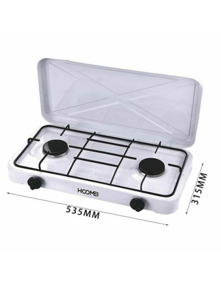 Fornello Elettrico a Gas Doppia Piastra 2 Fuochi Portatile per Camping HM-562T