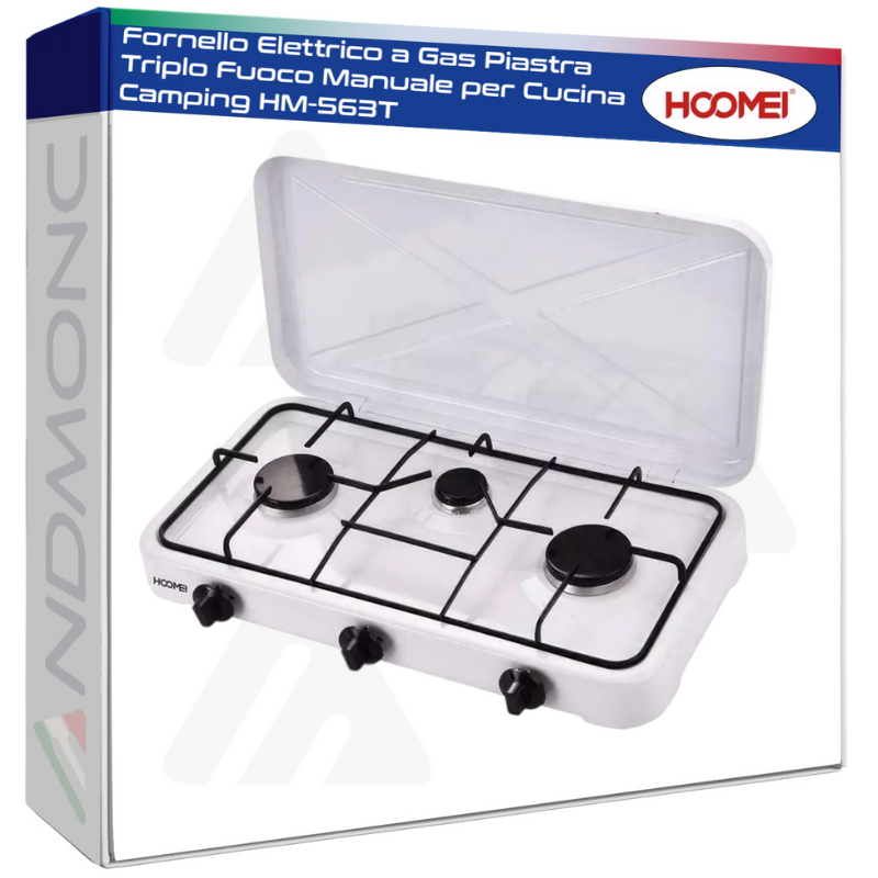 Fornello Elettrico a Gas Piastra Triplo Fuoco...