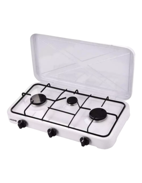 Fornello Elettrico a Gas Piastra Triplo Fuoco Manuale per Cucina Camping HM-563T