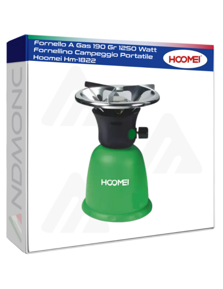 Fornello A Gas 190 Gr 1250 Watt Fornellino Campeggio Portatile Hoomei Hm-1822