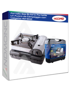 Fornello Gas Butano Portatile Un Fuoco da Campeggio con...