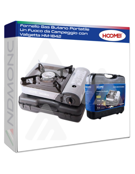 Fornello Gas Butano Portatile Un Fuoco da Campeggio con Valigetta HM-1842