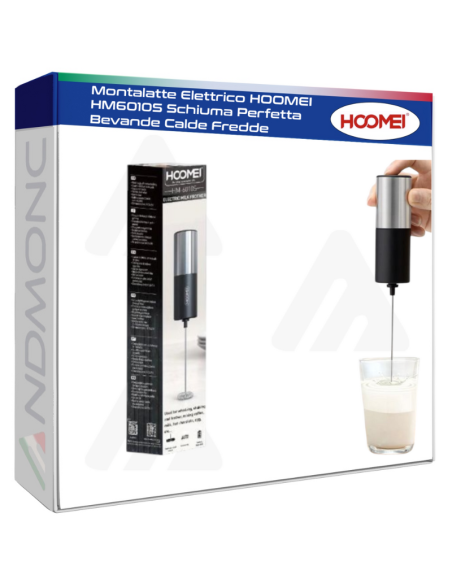 Montalatte Elettrico HOOMEI HM6010S Schiuma Perfetta Bevande Calde Fredde
