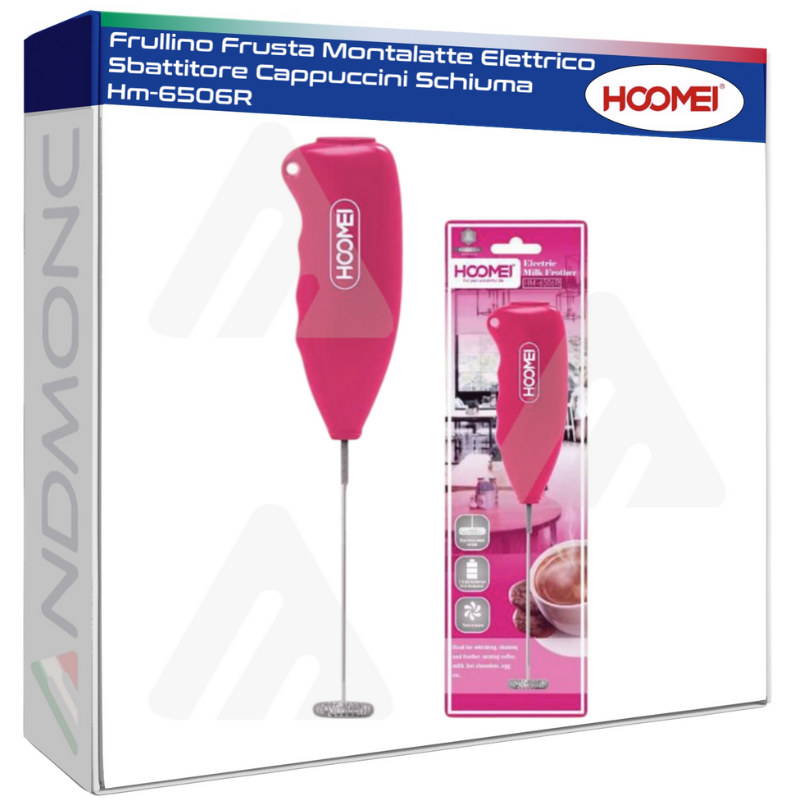 Frullino Frusta Montalatte Elettrico Sbattitore Cappuccini Schiuma Hm-6506R