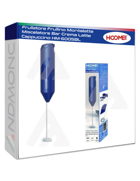 Frullatore Frullino Montalatte Miscelatore Bar Crema Latte Cappuccino HM-6005BL