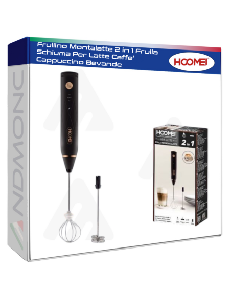 Frullino Montalatte 2 in 1 Frulla Schiuma Per Latte Caffe' Cappuccino Bevande