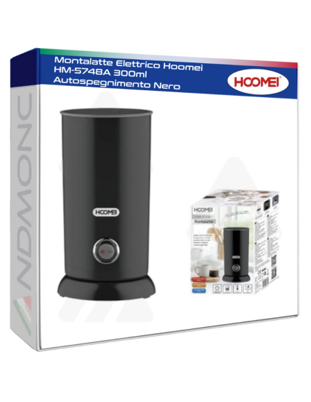 Montalatte Elettrico Hoomei HM-5748A 300ml Autospegnimento Nero