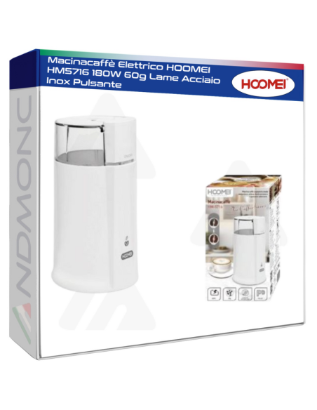 Macinacaffè Elettrico HOOMEI HM5716 180W 60g Lame Acciaio Inox Pulsante