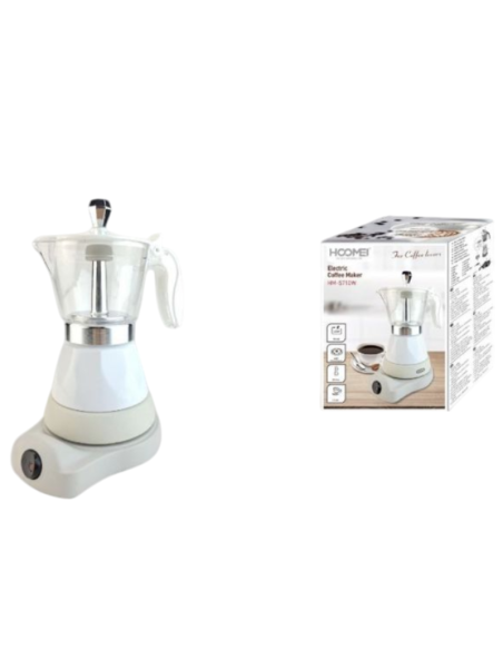 Caffettiera Elettrica Moka 400W Macchina per Caffè Macinato per 3 Tazze HM-5710W