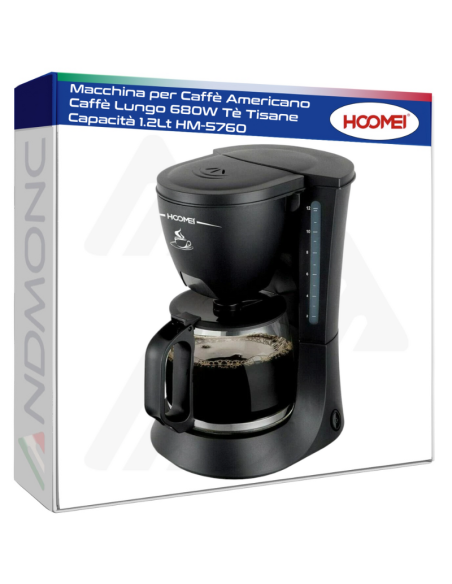 Macchina per Caffè Americano Caffè Lungo 680W Tè Tisane Capacità 1.2Lt HM-5760