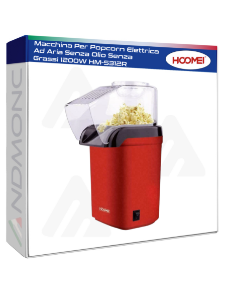 Macchina Per Popcorn Elettrica Ad Aria Senza Olio Senza Grassi 1200W HM-5312R