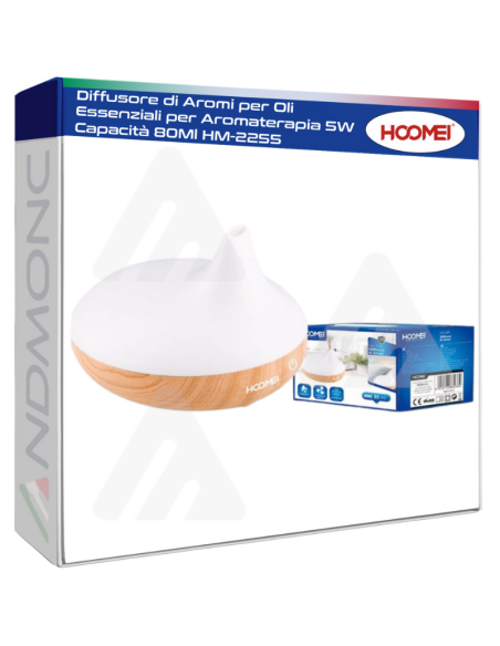Diffusore di Aromi per Oli Essenziali per Aromaterapia 5W Capacità 80Ml HM-2255