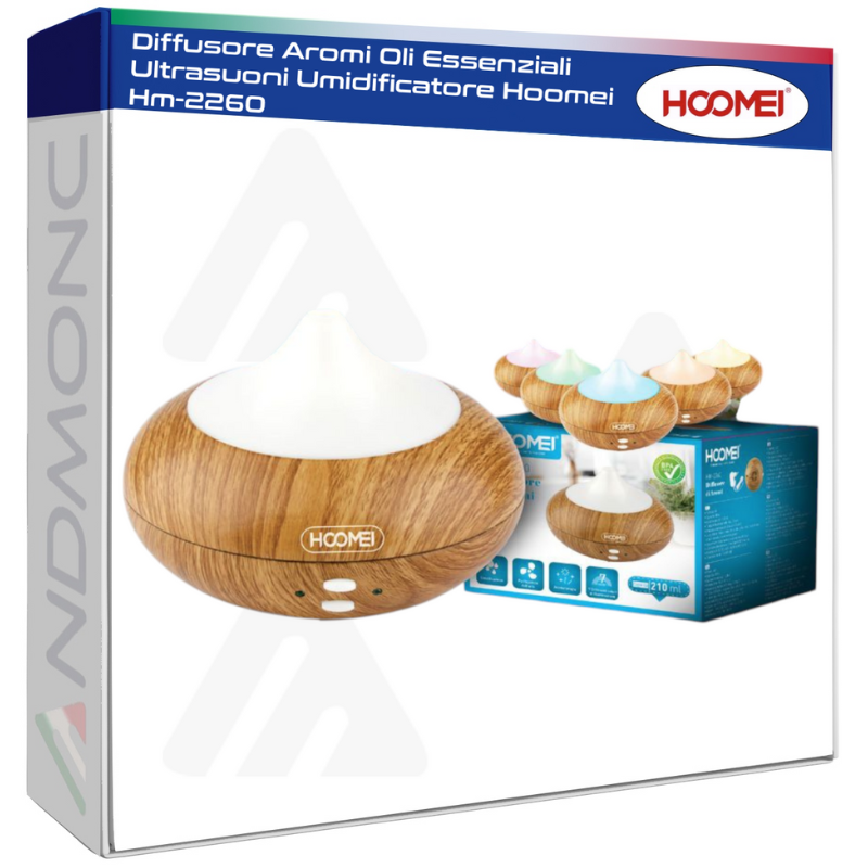 Diffusore Aromi Oli Essenziali Ultrasuoni Umidificatore Hoomei Hm-2260