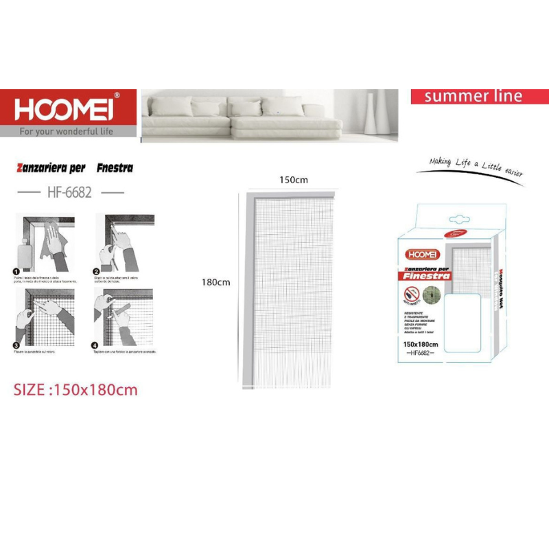 Zanzariera Finestra 150x180cm HF-6682