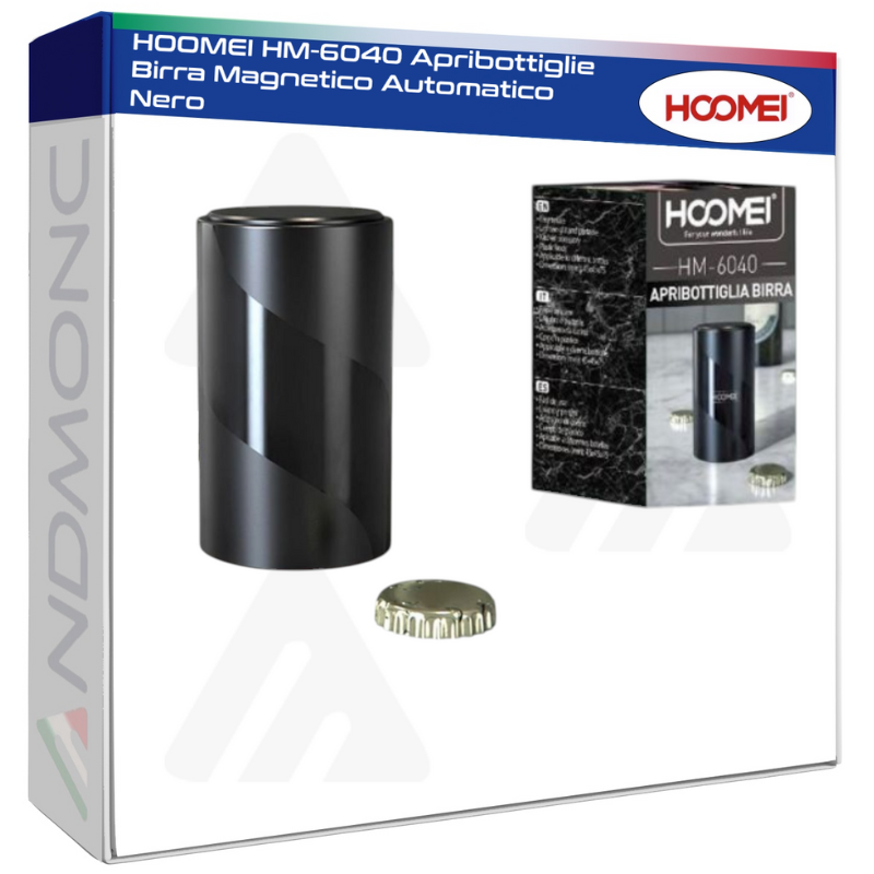 HOOMEI HM-6040 Apribottiglie Birra Magnetico Automatico Nero